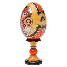 Russische Ei-Ikone, Gottesmutter von Kasan, russisch imperial-Stil, Gesamthöhe 13 cm