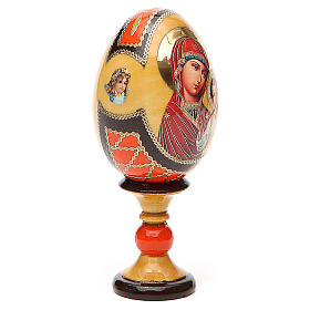 Russische Ei-Ikone, Gottesmutter von Kasan, russisch imperial-Stil, Gesamthöhe 13 cm