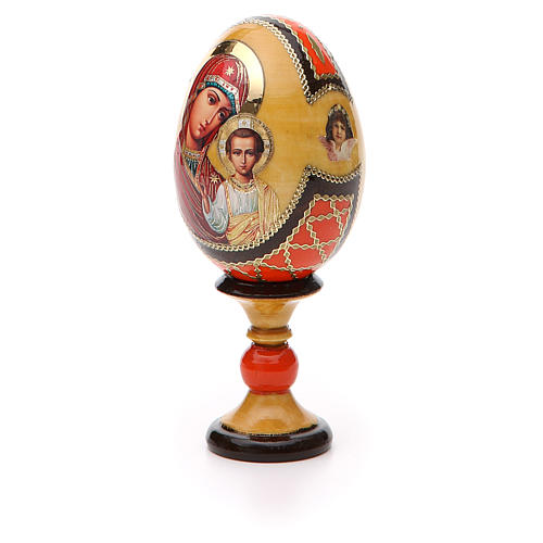 Russische Ei-Ikone, Gottesmutter von Kasan, russisch imperial-Stil, Gesamthöhe 13 cm 4