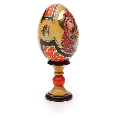 Russische Ei-Ikone, Gottesmutter von Kasan, russisch imperial-Stil, Gesamthöhe 13 cm 6