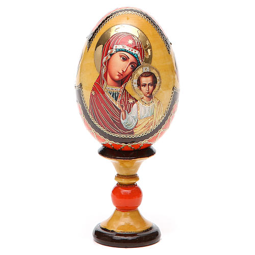 Russische Ei-Ikone, Gottesmutter von Kasan, russisch imperial-Stil, Gesamthöhe 13 cm 7