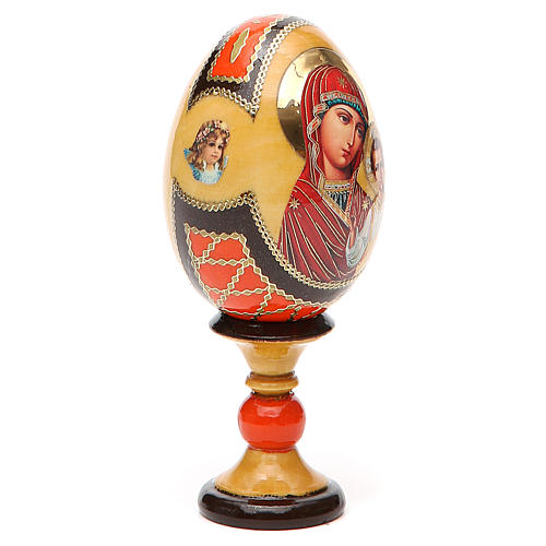 Russische Ei-Ikone, Gottesmutter von Kasan, russisch imperial-Stil, Gesamthöhe 13 cm 10