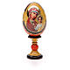Huevo ruso de madera découpage Virgen de Kazanskaya estilo imperial ruso altura total 13 cm s5