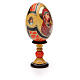 Huevo ruso de madera découpage Virgen de Kazanskaya estilo imperial ruso altura total 13 cm s8