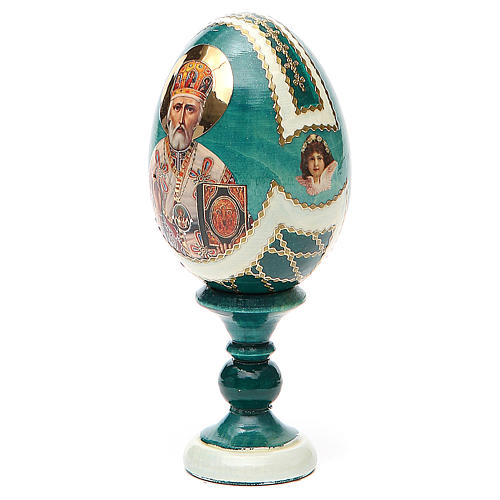 Russian Egg St. Nicholas découpage Russian Imperial style 13cm 2