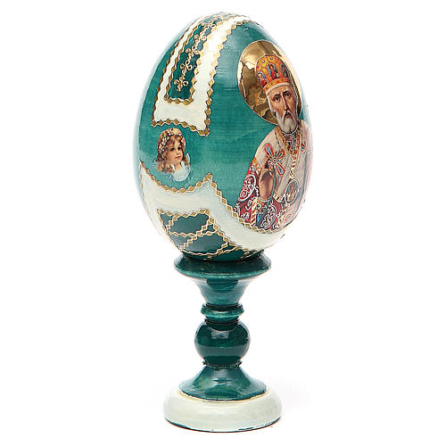 Russian Egg St. Nicholas découpage Russian Imperial style 13cm 4