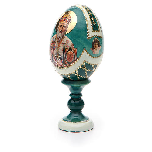 Russian Egg St. Nicholas découpage Russian Imperial style 13cm 6