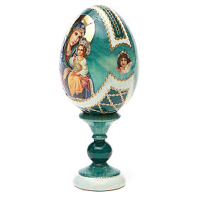 Ovos Russos Pintados: Ovo ícone découpage Lírio Branco h tot. 13 cm estilo Fabergé Ovos Russos Pintados: Ovo ícone découpage Lírio Branco h tot. 13 cm estilo Fabergé