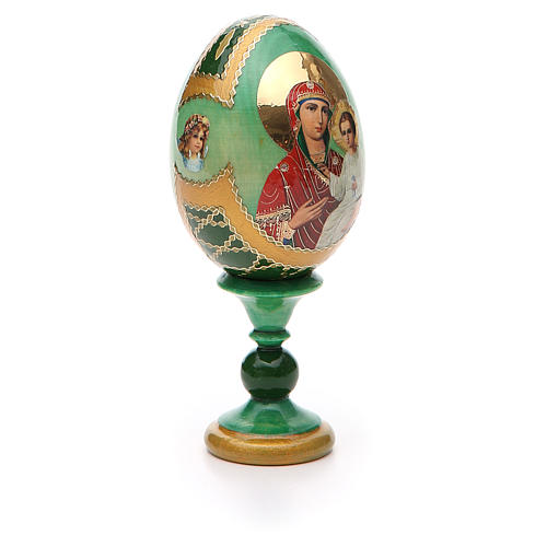 Russian Egg Smolenskaya Russian Imperial, green background 13cm 8