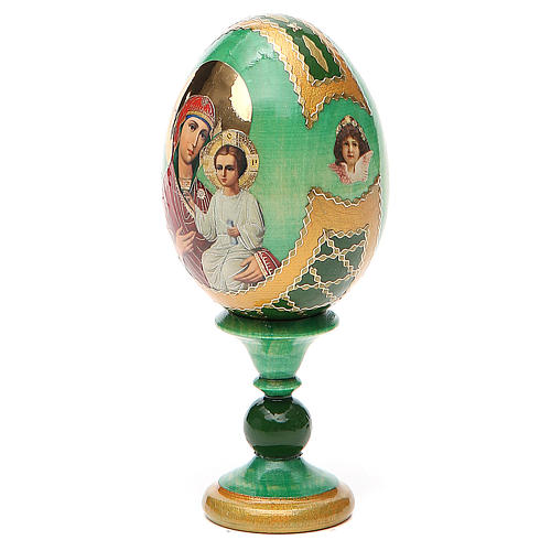 Russian Egg Smolenskaya Russian Imperial, green background 13cm 2