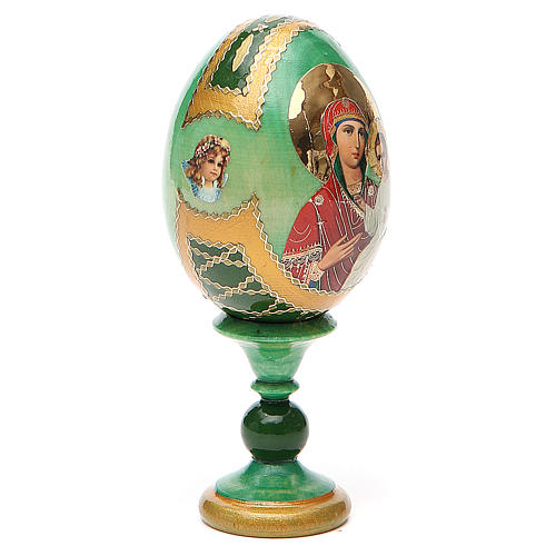 Russian Egg Smolenskaya Russian Imperial, green background 13cm 4