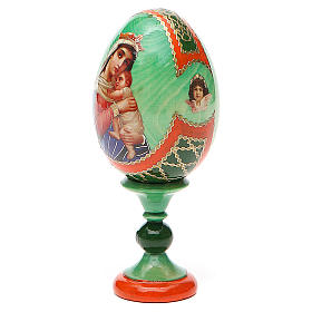 Huevo ruso de madera découpage Esperanza de los Desesperanzados altura total 13 cm estilo imperial ruso