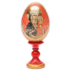 Ovos Russos Pintados: Ovo ícone découpage Rússia Chenstokhovskaya h tot. 13 cm estilo Fabergé Ovos Russos Pintados: Ovo ícone découpage Rússia Chenstokhovskaya h tot. 13 cm estilo Fabergé