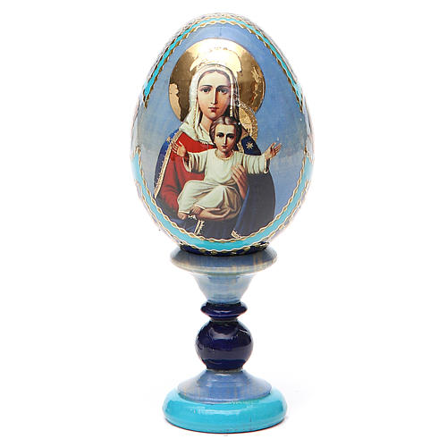 Russische Ei-Ikone, Ich bin mit dir und niemand sonst in dir, russisch imperial-Stil, Gesamthöhe 13 cm 6