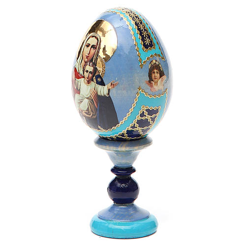 Russische Ei-Ikone, Ich bin mit dir und niemand sonst in dir, russisch imperial-Stil, Gesamthöhe 13 cm 7