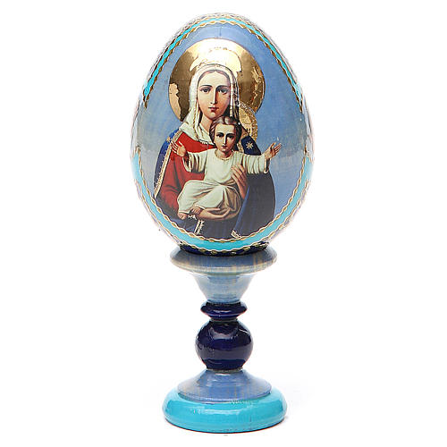 Russische Ei-Ikone, Ich bin mit dir und niemand sonst in dir, russisch imperial-Stil, Gesamthöhe 13 cm 1