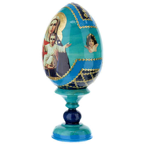 Russische Ei-Ikone, Ich bin mit dir und niemand sonst in dir, russisch imperial-Stil, Gesamthöhe 13 cm 3