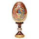 Russische Ei-Ikone, Dreifaltigkeitsikone nach Rublev, russisch imperial-Stil, Gesamthöhe 13 cm s1