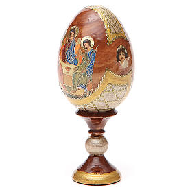 Huevo ruso de madera découpage Trinidad de Rublev altura total 13 cm estilo imperial ruso