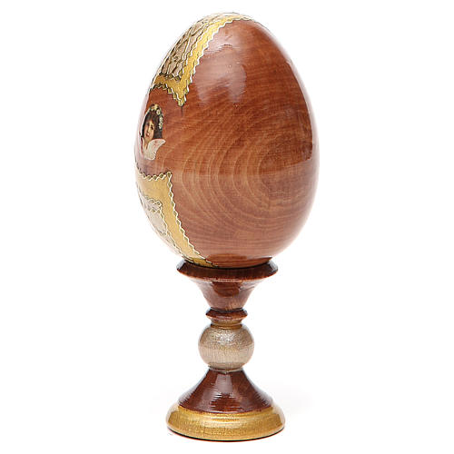 Huevo ruso de madera découpage Trinidad de Rublev altura total 13 cm estilo imperial ruso 11