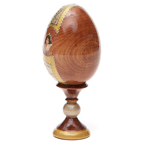 Huevo ruso de madera découpage Trinidad de Rublev altura total 13 cm estilo imperial ruso 3