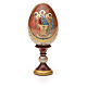 Huevo ruso de madera découpage Trinidad de Rublev altura total 13 cm estilo imperial ruso s5