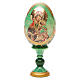 Huevo ruso de madera découpage Virgen de la Pasión altura total 13 cm estilo imperial ruso s9