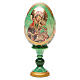Huevo ruso de madera découpage Virgen de la Pasión altura total 13 cm estilo imperial ruso s1