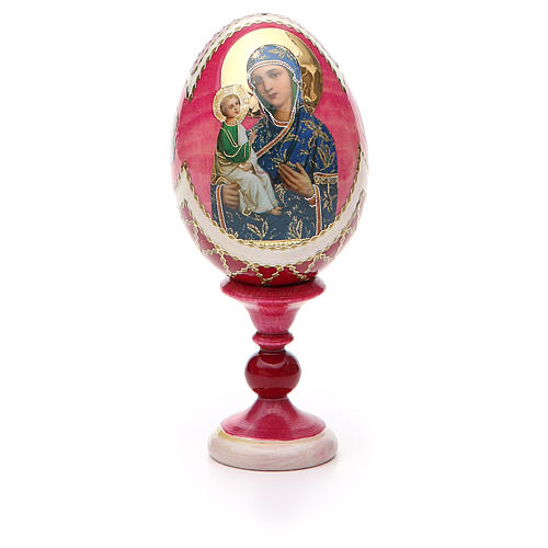 Russische Ei-Ikone, Muttergottes von Jerusalemskaya, russisch imperial-Stil, Gesamthöhe 13 cm 4
