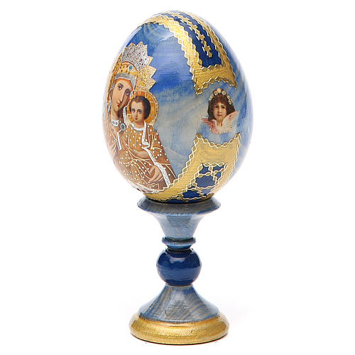 Russische Ei-Ikone, mahnende Muttergottes, russisch imperial-Stil, Gesamthöhe 13 cm 8
