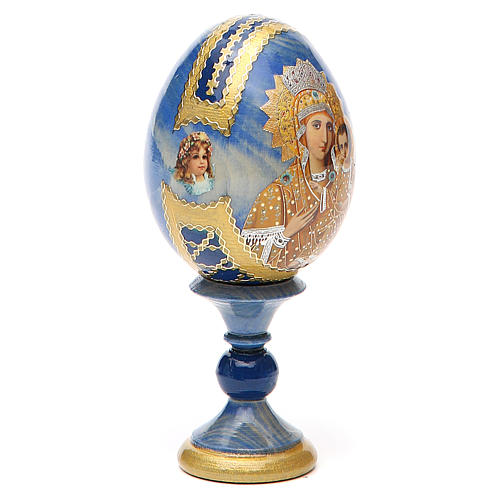 Russische Ei-Ikone, mahnende Muttergottes, russisch imperial-Stil, Gesamthöhe 13 cm 10
