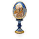 Russische Ei-Ikone, mahnende Muttergottes, russisch imperial-Stil, Gesamthöhe 13 cm s3