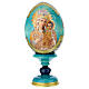 Russische Ei-Ikone, mahnende Muttergottes, russisch imperial-Stil, Gesamthöhe 13 cm s1