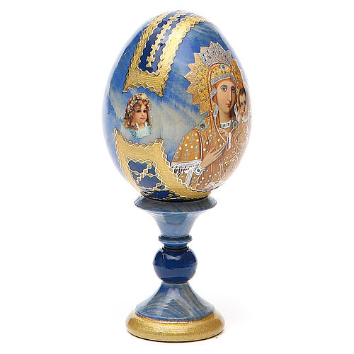 Huevo ruso de madera découpage Virgen Premonitora altura total 13 cm estilo imperial ruso 4