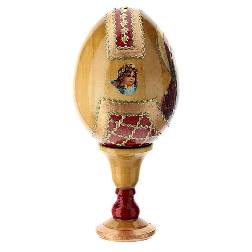 Huevo ruso de madera découpage Kazanskaya altura total 13 cm estilo imperial ruso 4