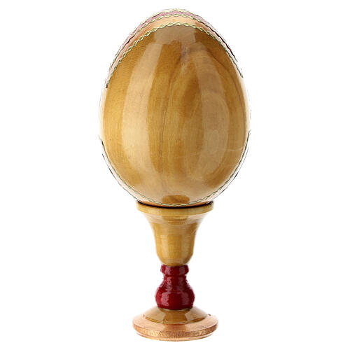 Huevo ruso de madera découpage Kazanskaya altura total 13 cm estilo imperial ruso 5