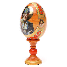 Ovos Russos Pintados: Ovo russo découpage São Nicolau h tot. 13 cm estilo Fabergé Ovos Russos Pintados: Ovo russo découpage São Nicolau h tot. 13 cm estilo Fabergé