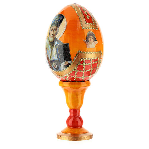 Russian Egg St. Nicholas Russian Imperial style, orange background 13cm 4