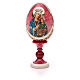 Huevo ruso de madera découpage Virgen del Perpetuo Socorro altura total 13 cm estilo imperial ruso s5