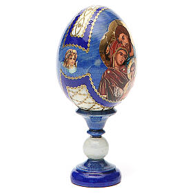 Russische Ei-Ikone, Heilige Familie, Fabergè-Stil, Gesamthöhe 13 cm
