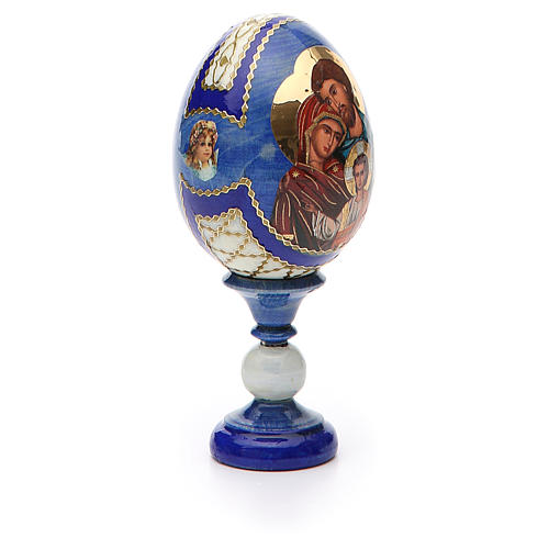 Russische Ei-Ikone, Heilige Familie, russisch imperial-Stil, Gesamthöhe 13 cm 6