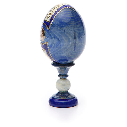 Russian Egg Holy Family Russian Imperial style, blue background 13cm 7