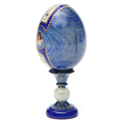 Russian Egg Holy Family Russian Imperial style, blue background 13cm 11