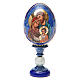 Huevo ruso de madera découpage Sagrada Familia altura total 13 cm estilo imperial ruso s9