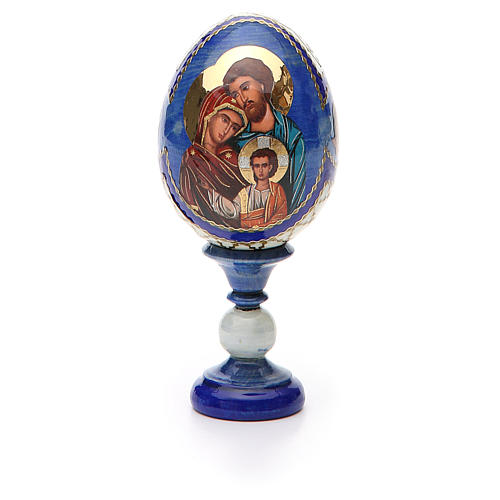 Uovo russo découpage Sacra Famiglia h tot. 13 cm stile imperiale russo 5