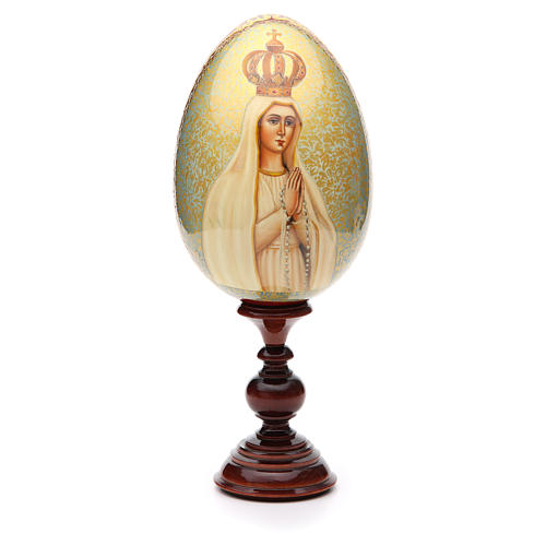 Russische Ei-Ikone, Muttergottes von Fatima, HANDBEMALT 1