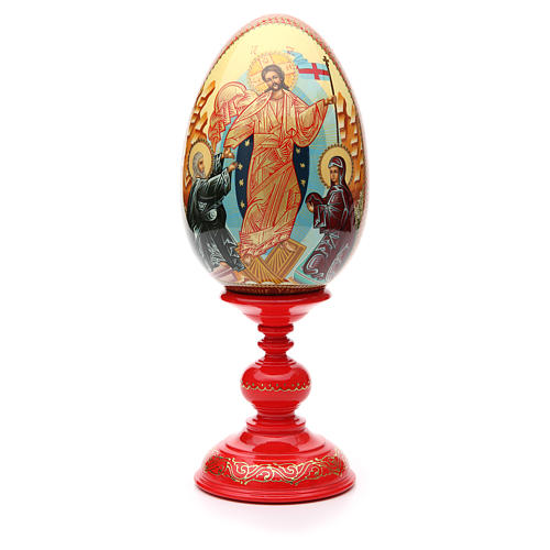 Russische Ei-Ikone, Auferstehung Jesu Christi, HANDBEMALT 1