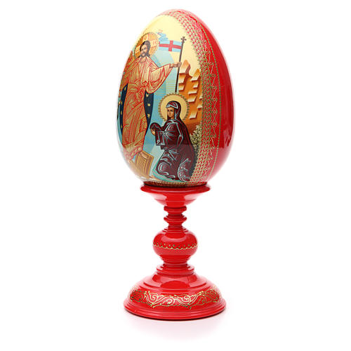 Russische Ei-Ikone, Auferstehung Jesu Christi, HANDBEMALT 2