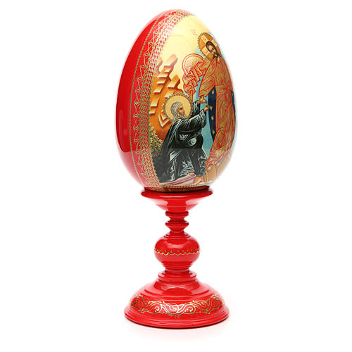 Huevo ruso de madera PINTADO A MANO Resurrección altura total 30 cm 8