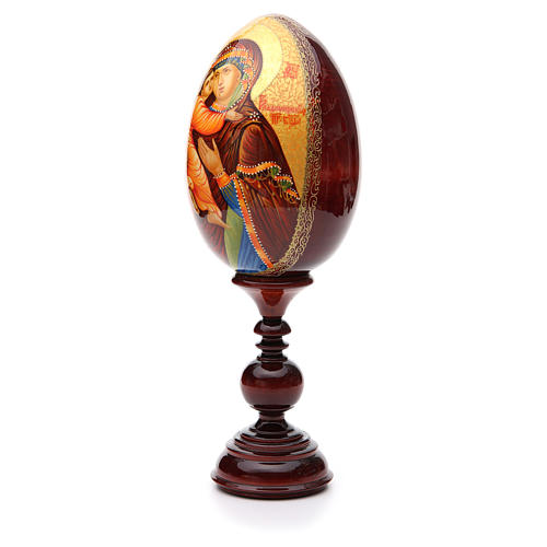 Russische Ei-Ikone, Gottesmutter von Wladimir, HANDBEMALT 2